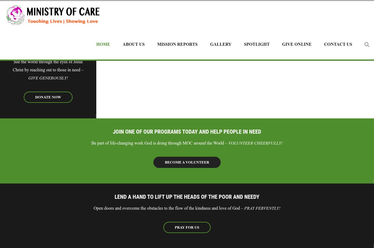 Ministry of Care's previous website